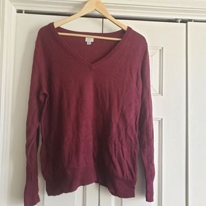 Gently used wine colored vneck sweater